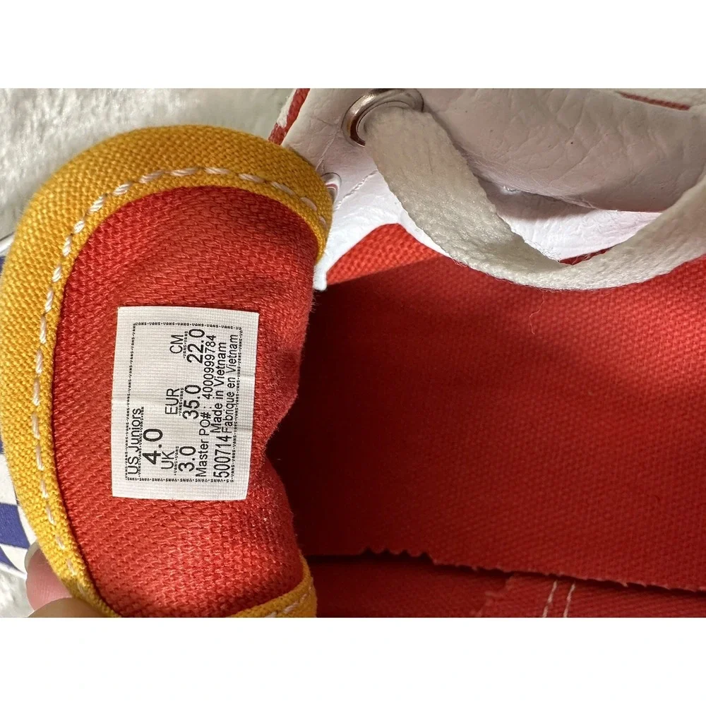 Vans Era Multi Color Checkerboard Red Blue‎ Yellow Sneakers Kids Juniors 4.0